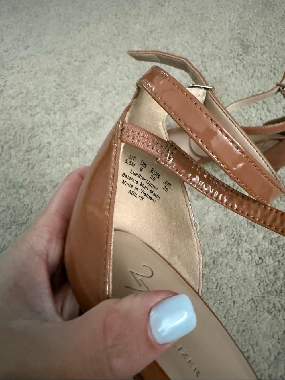 Naturalizer Brown Patent Leather Pointed Ankle-Strap Heels - Picture 5 of 7